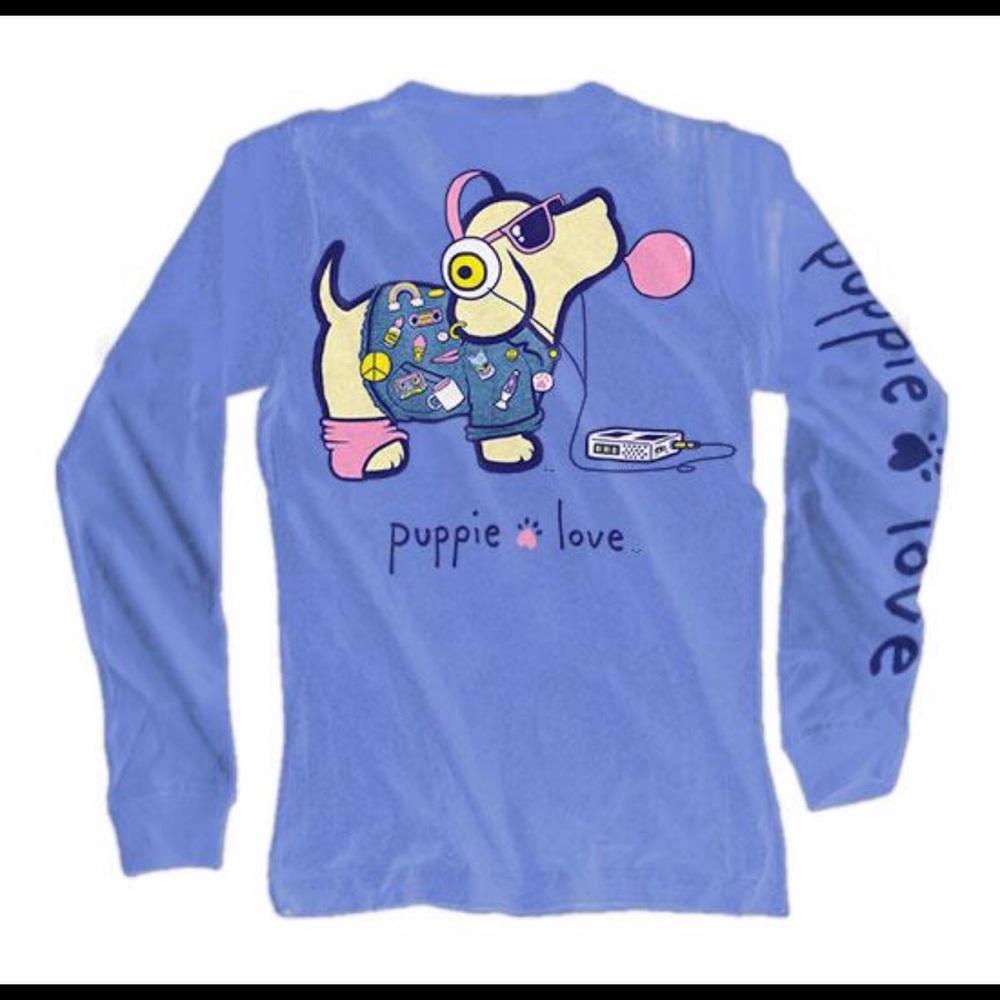 XL long sleeve retro Puppie Love t-shirt